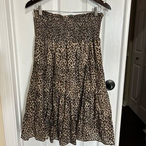 LRL Ralph Lauren Tiered Skirt Tiger Print Elastic Waist Boho Maxi PXS